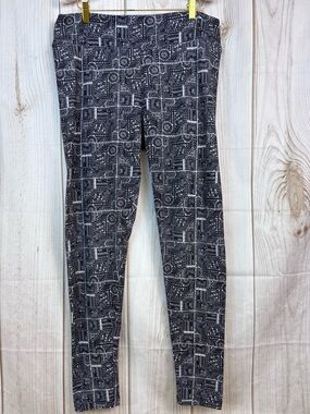 LuLaRoe Leggings Geometric Comfort Casual Pants Black White Sz Tall & Curvy